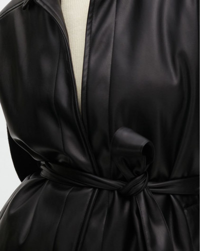 WAISTCOAT LEATHER WITH BELT