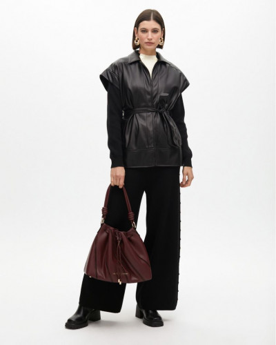 WAISTCOAT LEATHER WITH BELT