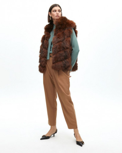 INNER PRINT FUR VEST