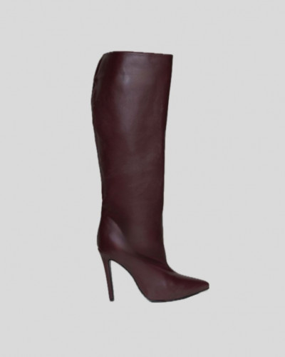 LEATHER OVAL BOOTS BURGUNDY