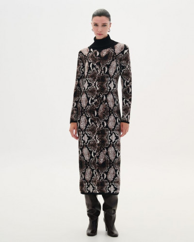 DRESS MAXI TURTLENECK PYTHON