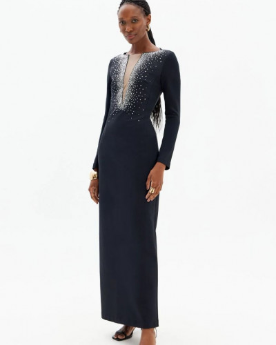 BLACK LONG DRESS SILVER...