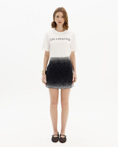 BLACK SHORT SKIRT SILVER...