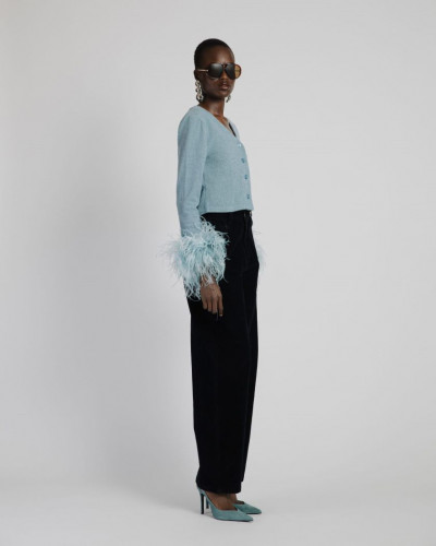 FEATHER CARDIGAN BABY BLUE