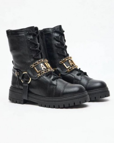 LEATHER BOOTS BLACK LANCA...