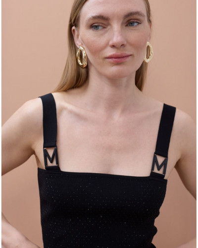 BLACK STRAP TOP WITH STRASS...