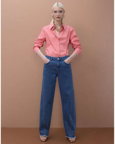 JEANS PANTS WITH GOLD BEADS...