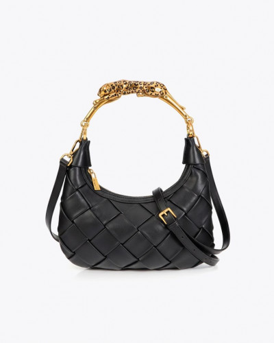 HALF-MOON BRAIDED BAG WITH...