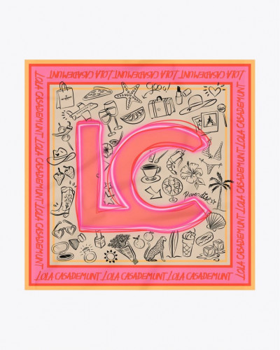 SATIN SCARF WITH VARIOUS...