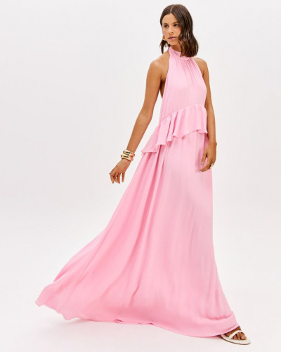 MAXI PINK DRESS OPEN BACK