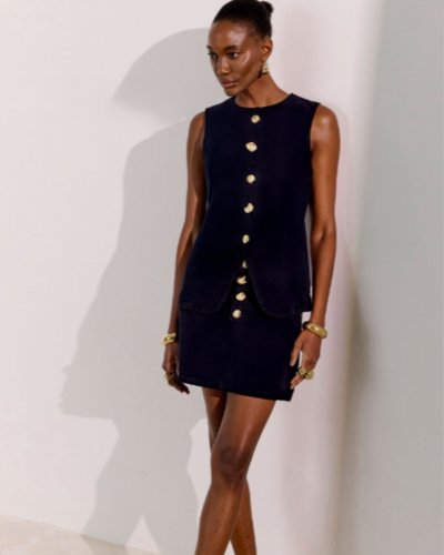 VEST NAVY WITH SEASHELL...