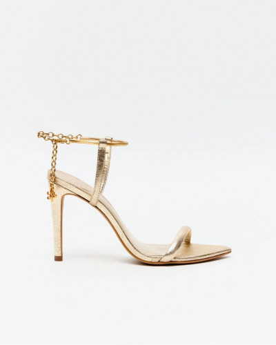 GOLD HEELS WITH ANKLE STRAP