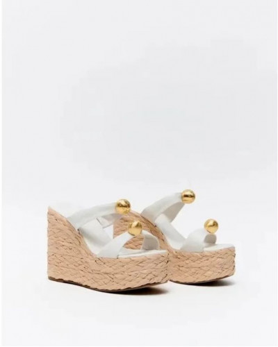 WHITE PLATFORMS WITH GOLD...