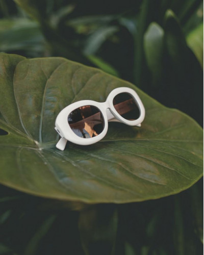 ROUND SHAPED SUNGLASSES WITH LEOPARD LOGO