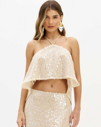 TOP SEQUIN BEIGE