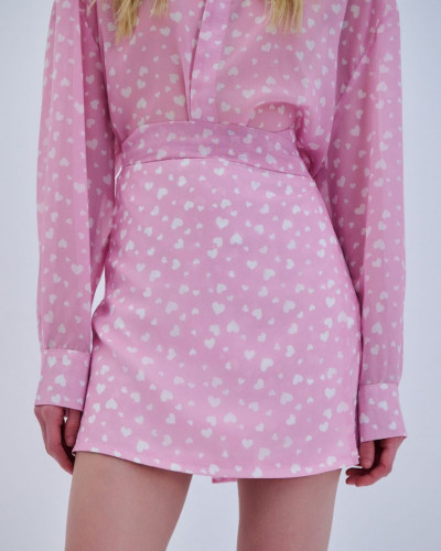 SKIRT MINI HEARTS BABY PINK