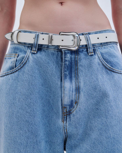 BELT LEATHER METAL V TIP