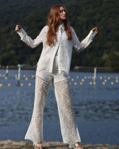 OFF WHITE LINEN PANTS