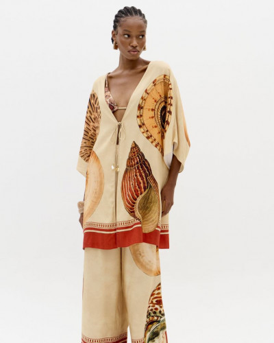 SHORT CAFTAN SEASHELL PRINT