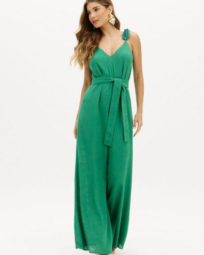 LINEN JUMPSUIT GOLD DETAIL