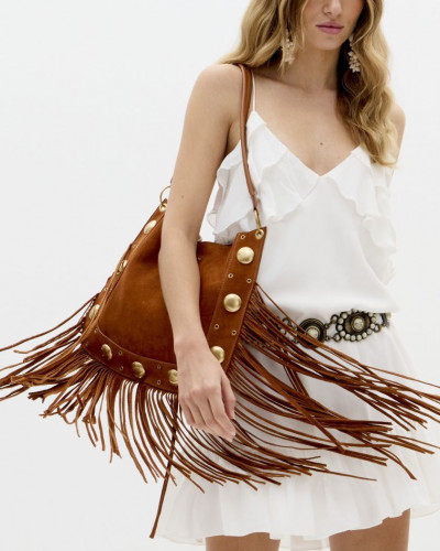 SUEDE BAG WITH FRINGES