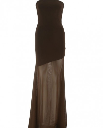 EVE STRAPLESS BROWN DRESS