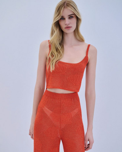 CROP TOP LUREX SHELL