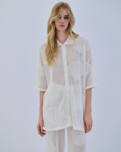 CARDIGAN POLO SHELL WHITE