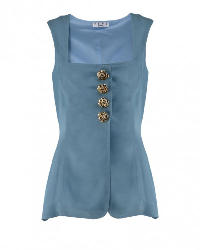 DEADLINE VEST TOP BLUE