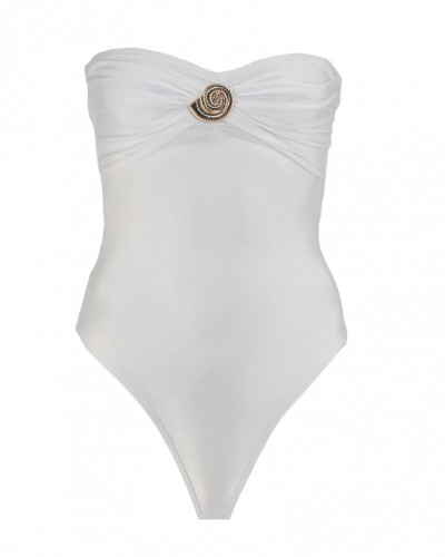 CORAL SWIMSUIT WHITE STRAPLESS