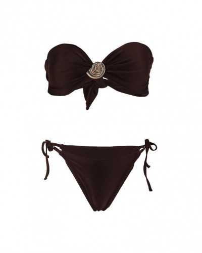 CORAL BIKINI BROWN STRAPLESS