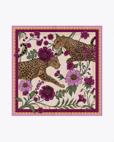 TIGER AND FLOWER SCARF 55X55CM