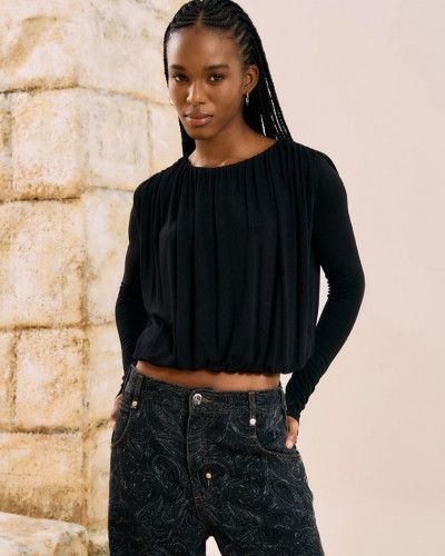 DRAPED LONG SLEEVE TOP