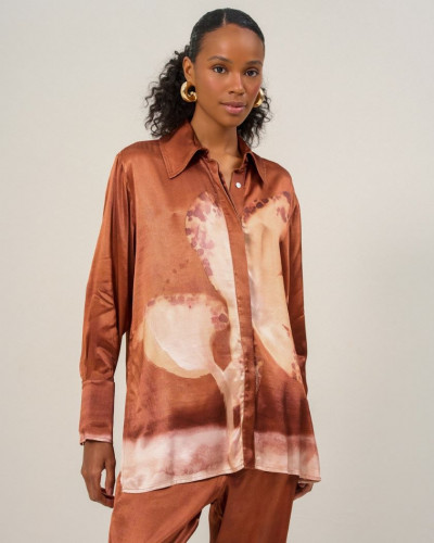 SATIN SHIRT WITH PRINT