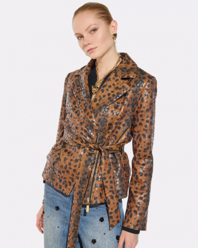 BIKER JACKET LEOPARD PRINT...