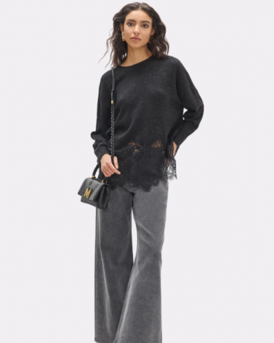 OVERSIZED SWEATER WITH LACE...