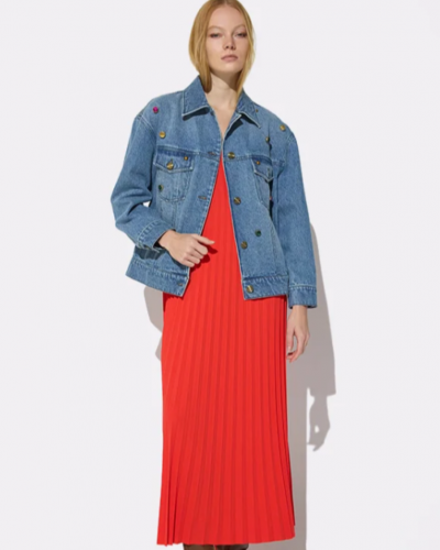 DENIM JACKET WITH COLOURED...