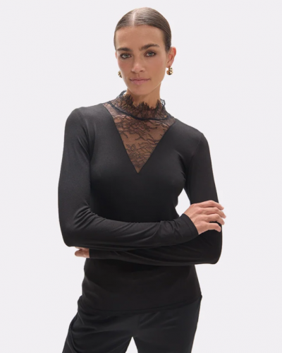 HIGH-NECKED BLOUSE WITH...