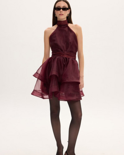 MARGOT ORGANZA DRESS BORDO