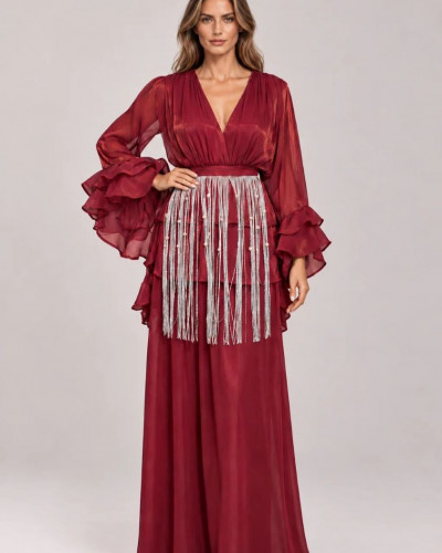 INDRA BURGUNDY DRESS